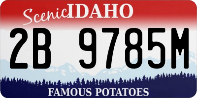 ID license plate 2B9785M