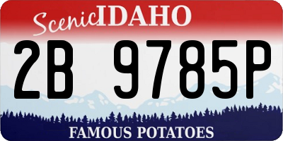 ID license plate 2B9785P