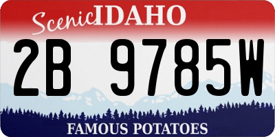 ID license plate 2B9785W