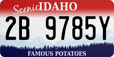 ID license plate 2B9785Y