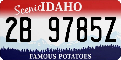 ID license plate 2B9785Z