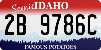 ID license plate 2B9786C