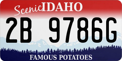 ID license plate 2B9786G