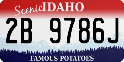 ID license plate 2B9786J