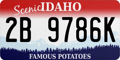 ID license plate 2B9786K