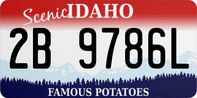 ID license plate 2B9786L