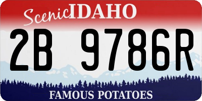 ID license plate 2B9786R