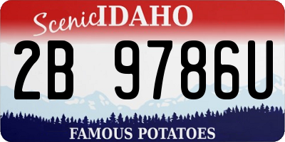 ID license plate 2B9786U