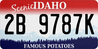 ID license plate 2B9787K
