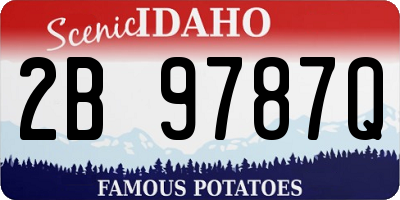 ID license plate 2B9787Q