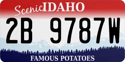 ID license plate 2B9787W