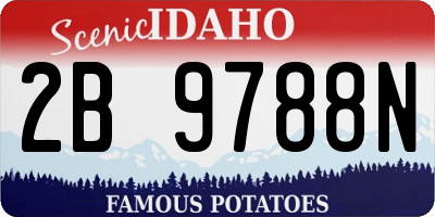 ID license plate 2B9788N