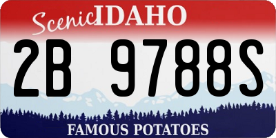 ID license plate 2B9788S
