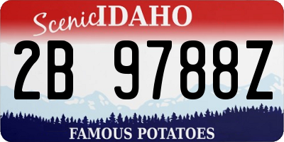 ID license plate 2B9788Z