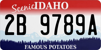 ID license plate 2B9789A