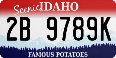 ID license plate 2B9789K