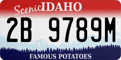 ID license plate 2B9789M