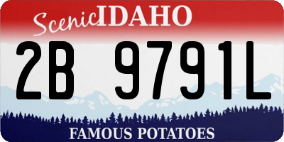 ID license plate 2B9791L