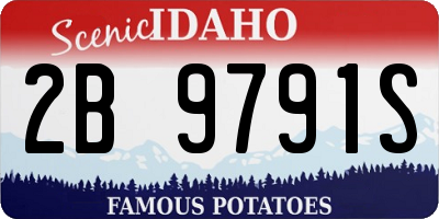 ID license plate 2B9791S