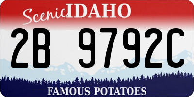 ID license plate 2B9792C