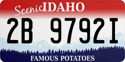 ID license plate 2B9792I