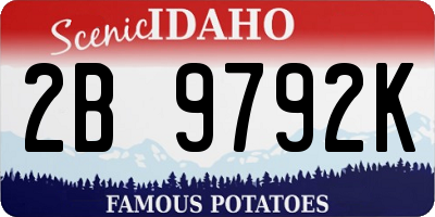 ID license plate 2B9792K