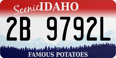 ID license plate 2B9792L