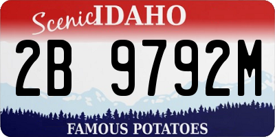 ID license plate 2B9792M