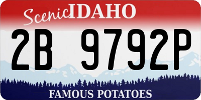 ID license plate 2B9792P