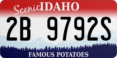 ID license plate 2B9792S