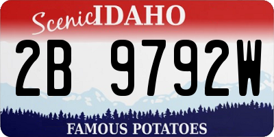ID license plate 2B9792W