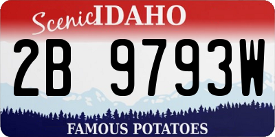 ID license plate 2B9793W