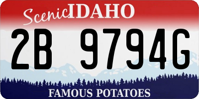 ID license plate 2B9794G