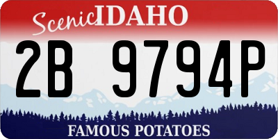 ID license plate 2B9794P