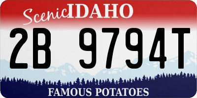ID license plate 2B9794T