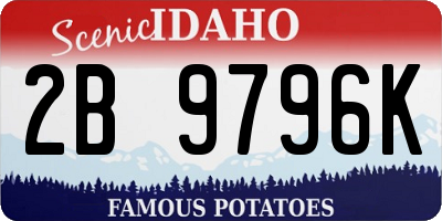 ID license plate 2B9796K