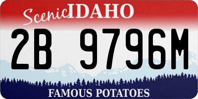 ID license plate 2B9796M