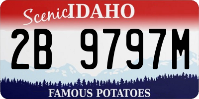 ID license plate 2B9797M