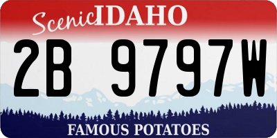 ID license plate 2B9797W