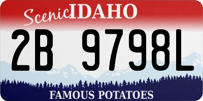 ID license plate 2B9798L