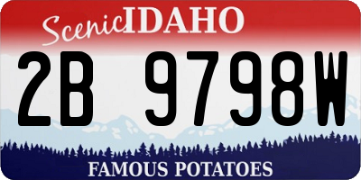 ID license plate 2B9798W