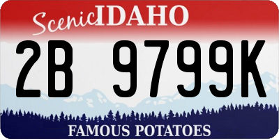 ID license plate 2B9799K