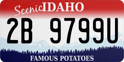 ID license plate 2B9799U