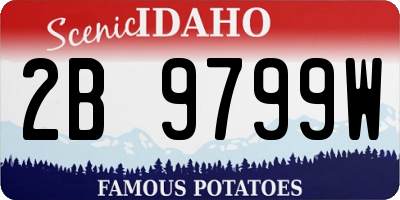 ID license plate 2B9799W