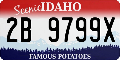 ID license plate 2B9799X