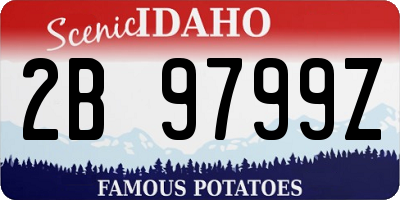 ID license plate 2B9799Z