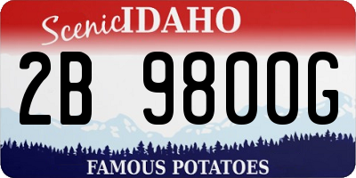ID license plate 2B9800G