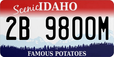 ID license plate 2B9800M