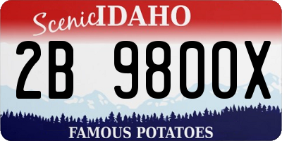 ID license plate 2B9800X
