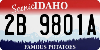 ID license plate 2B9801A